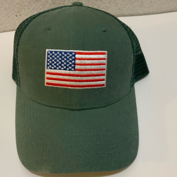 NWOT Southern Fried Cotton‎ Ranger Hat American Flag Green - Picture 1 of 4
